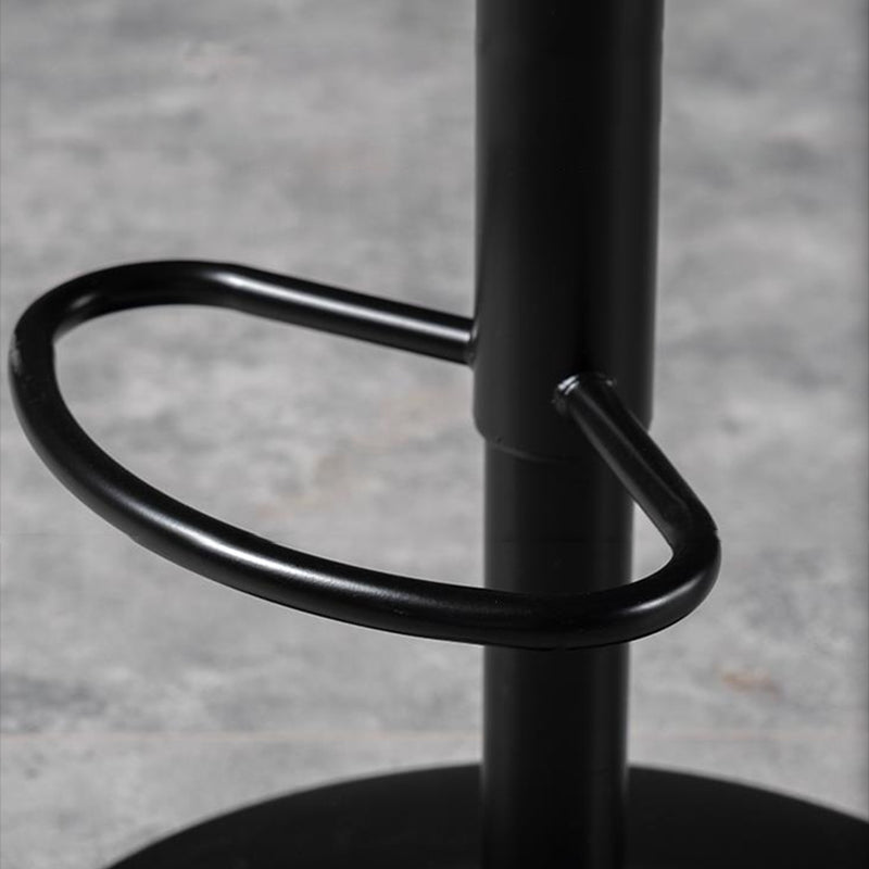 Contemporary Liftable Bar-stool Low Back Bar Stool with Metal Legs