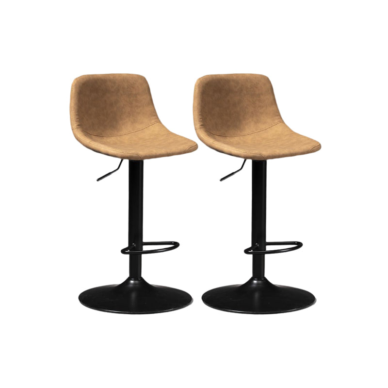 Contemporary Liftable Bar-stool Low Back Bar Stool with Metal Legs