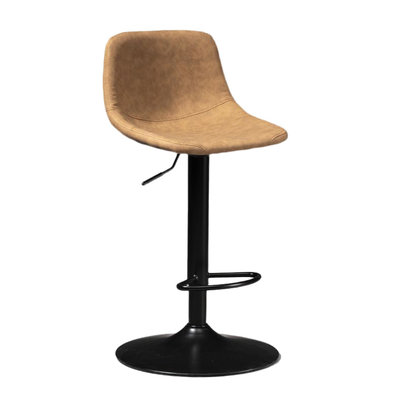 Contemporary Liftable Bar-stool Low Back Bar Stool with Metal Legs