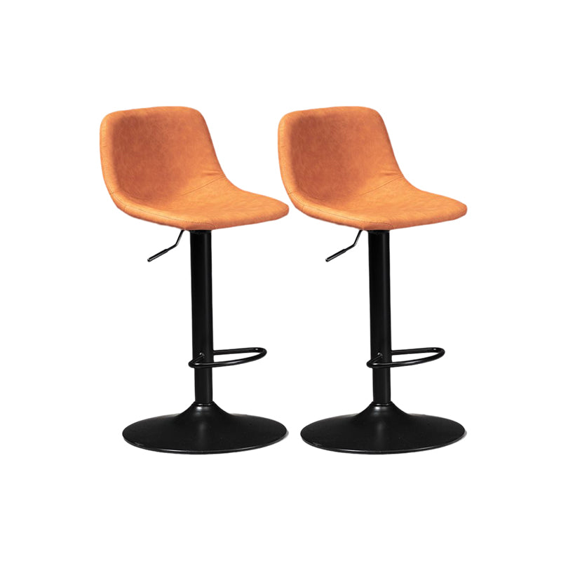 Contemporary Liftable Bar-stool Low Back Bar Stool with Metal Legs