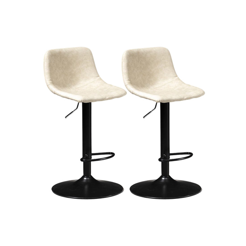 Contemporary Liftable Bar-stool Low Back Bar Stool with Metal Legs