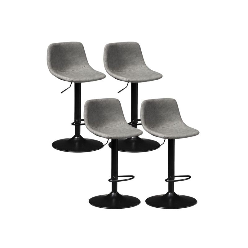 Contemporary Liftable Bar-stool Low Back Bar Stool with Metal Legs
