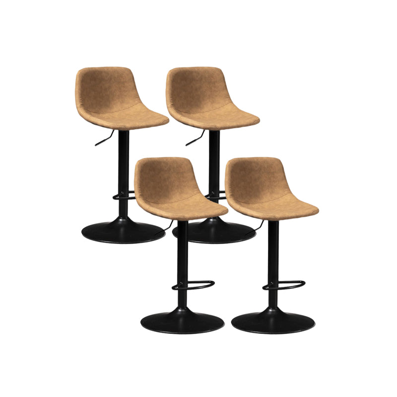 Contemporary Liftable Bar-stool Low Back Bar Stool with Metal Legs