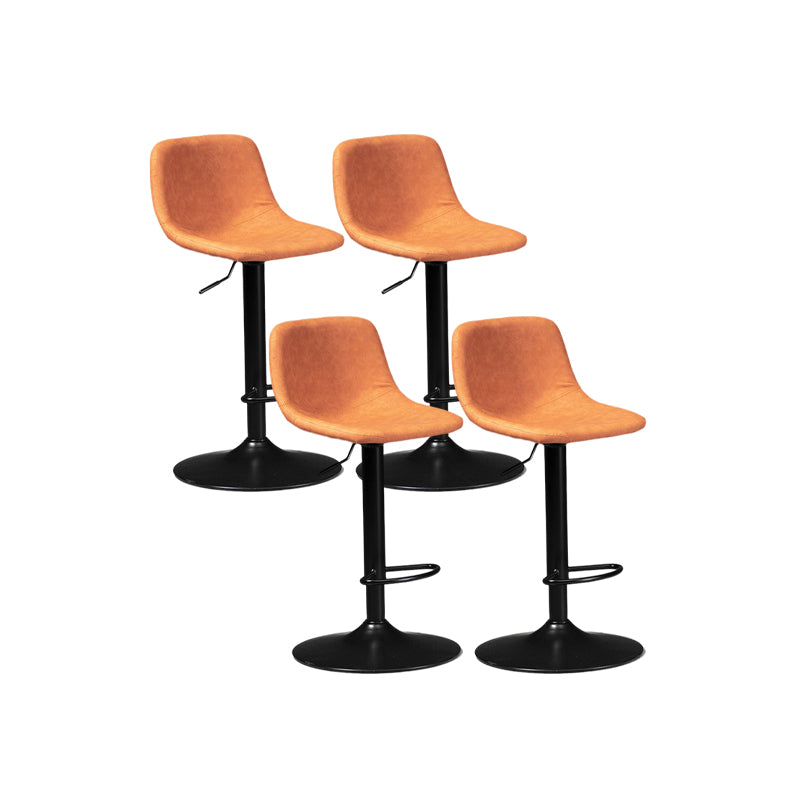 Contemporary Liftable Bar-stool Low Back Bar Stool with Metal Legs