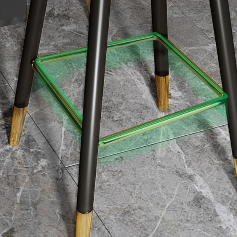 Nordic Glam Style Bar-stool PU Leather Counter Bar Stool with Metal Legs