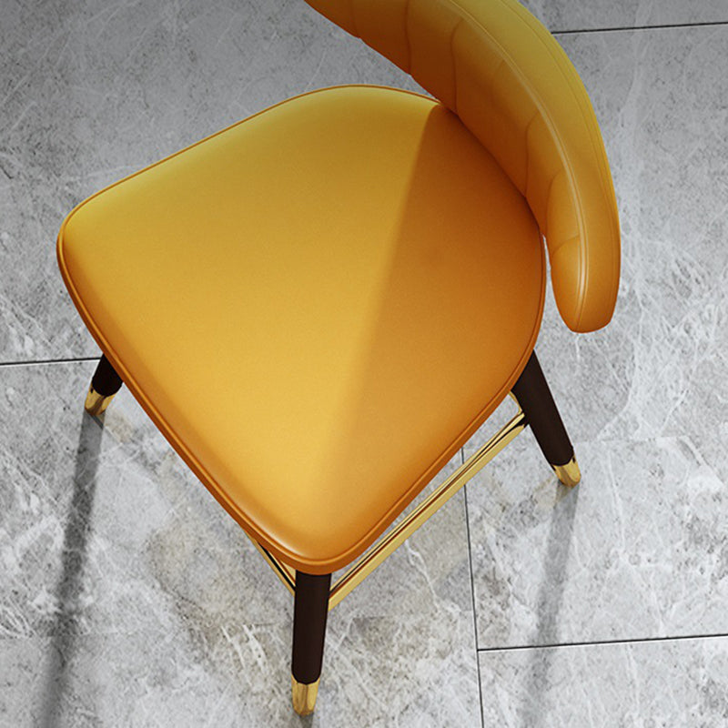 Nordic Glam Style Bar-stool PU Leather Counter Bar Stool with Metal Legs