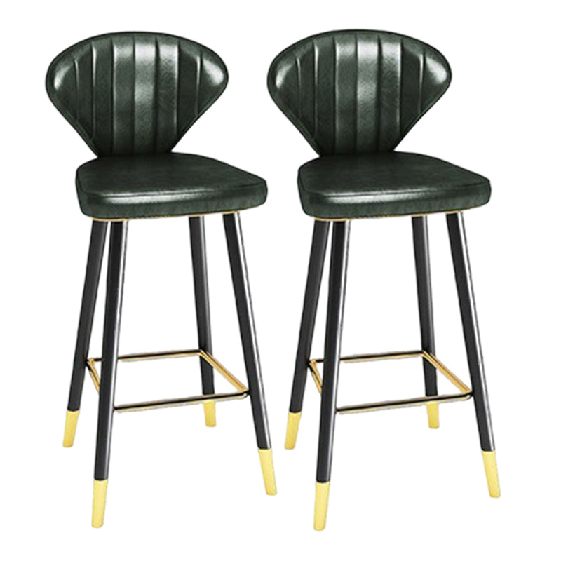 Nordic Glam Style Bar-stool PU Leather Counter Bar Stool with Metal Legs