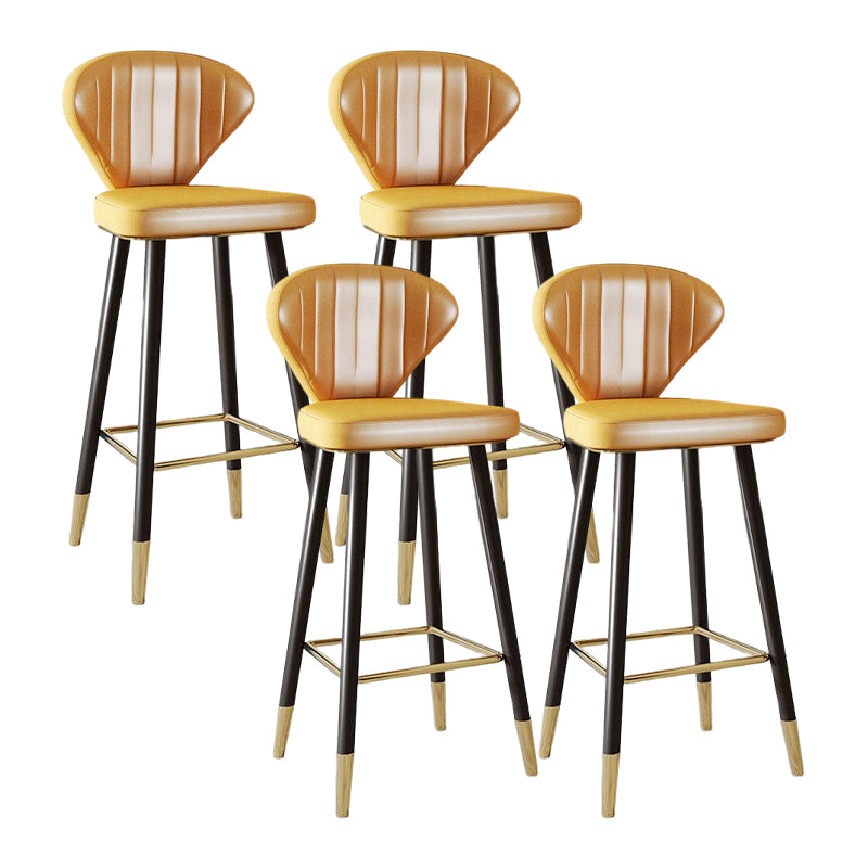 Nordic Glam Style Bar-stool PU Leather Counter Bar Stool with Metal Legs