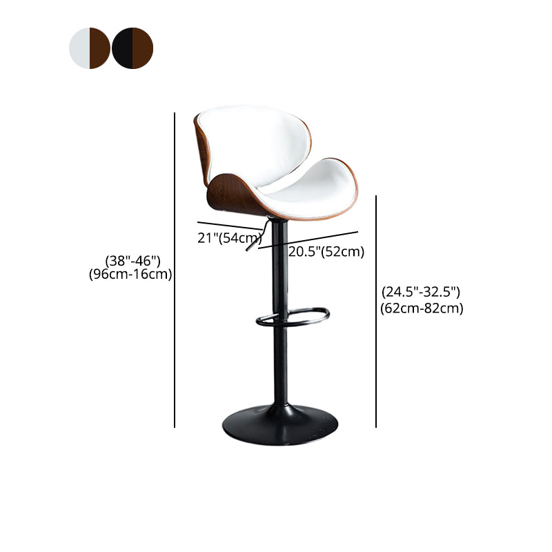 Modern Liftable Bar-stool PU Leather Counter Bar Stool with Metal Legs