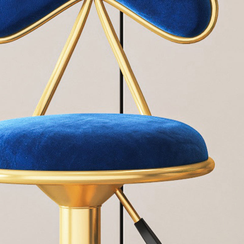Scandinavian Design Upholstered Bar Stools with Fabric Round Stools with Footrest