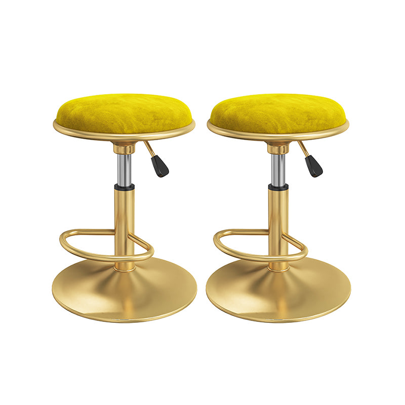 Scandinavian Design Upholstered Bar Stools with Fabric Round Stools with Footrest