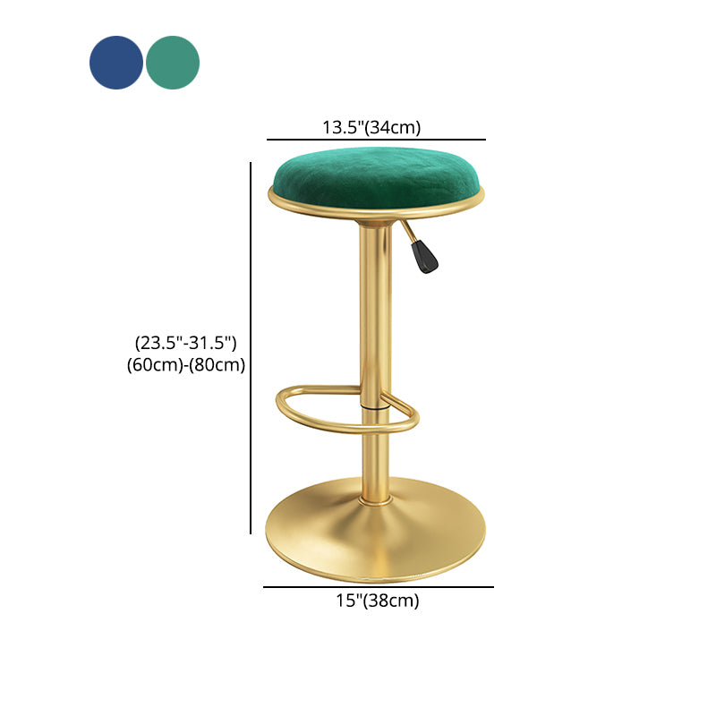 Scandinavian Design Upholstered Bar Stools with Fabric Round Stools with Footrest
