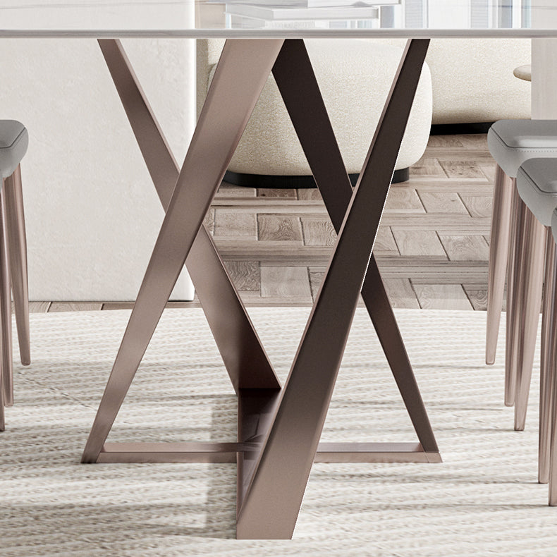 Nordic Sintered Stone Top Dining Set Rectangle 1/3/4/5/7 Pieces Dining Table with Chairs