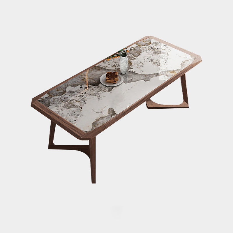 Designer Style Sintered Stone Dining Set Rectangle 1/4/5/7 Pieces Wooden Table with Chairs