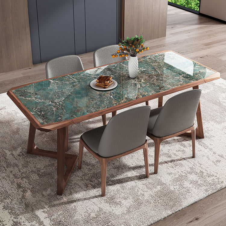 Designer Style Sintered Stone Dining Set Rectangle 1/4/5/7 Pieces Wooden Table with Chairs