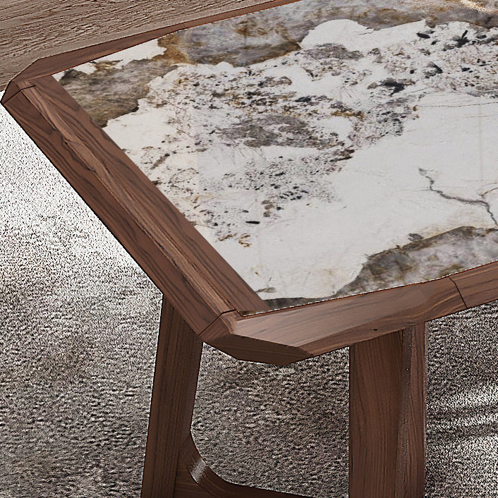 Designer Style Sintered Stone Dining Set Rectangle 1/4/5/7 Pieces Wooden Table with Chairs