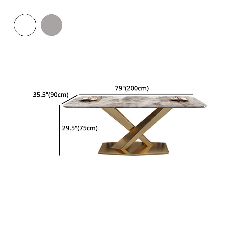 Luxury Sintered Stone Top Dining Set Rectangle 1/4/5/7 Pieces Kitchen Table with Chairs