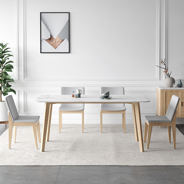 Modern Sintered Stone Top Dining Set Rectangle 1/2/5/6/7 Pieces Dining Table with Chairs