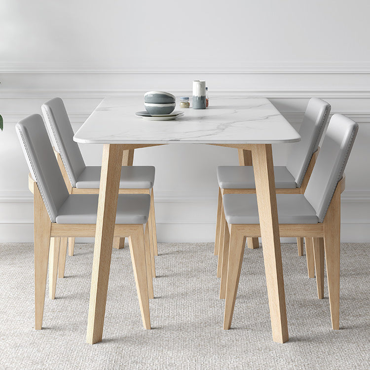 Modern Sintered Stone Top Dining Set Rectangle 1/2/5/6/7 Pieces Dining Table with Chairs