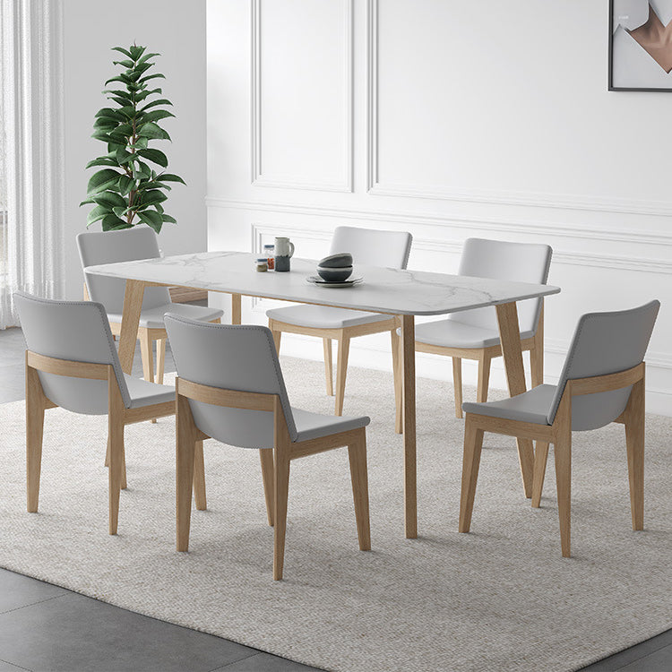 Modern Sintered Stone Top Dining Set Rectangle 1/2/5/6/7 Pieces Dining Table with Chairs