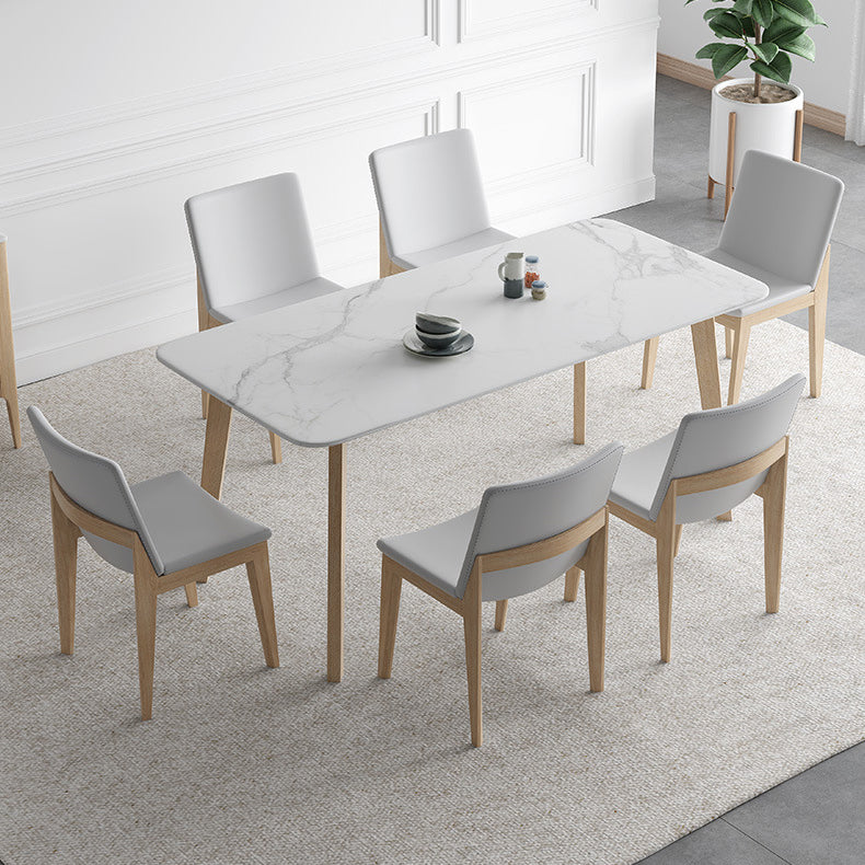 Modern Sintered Stone Top Dining Set Rectangle 1/2/5/6/7 Pieces Dining Table with Chairs