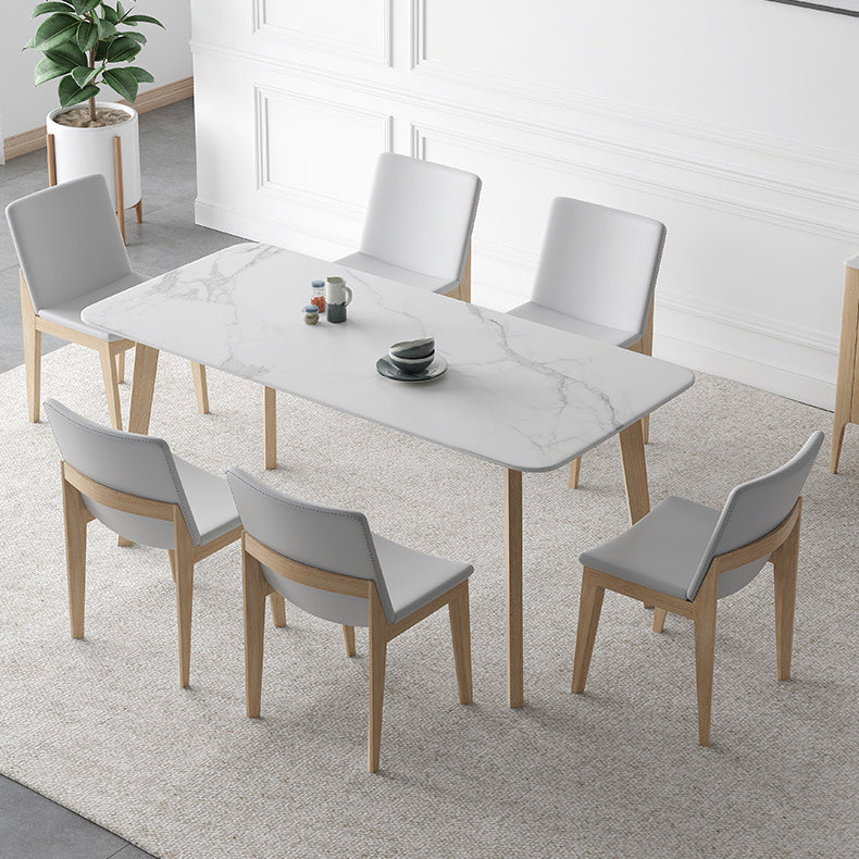 Modern Sintered Stone Top Dining Set Rectangle 1/2/5/6/7 Pieces Dining Table with Chairs