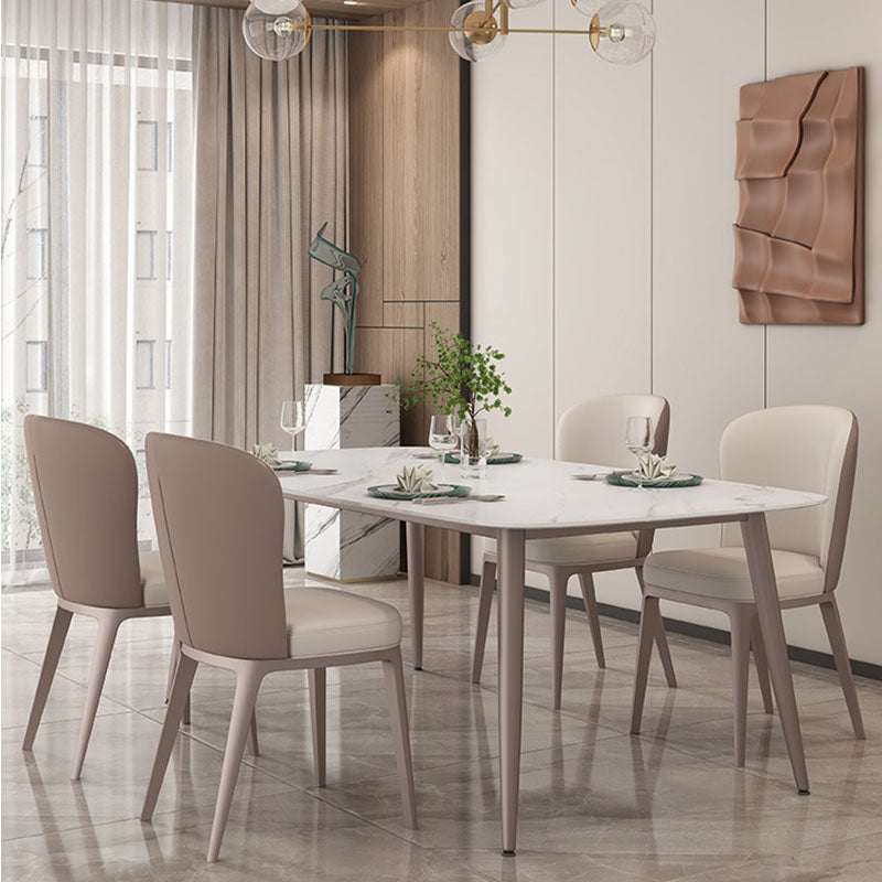 Nordic Glam Sintered Stone Dining Table Set 1/2/5/7 Pieces Dining Set for Kitchen