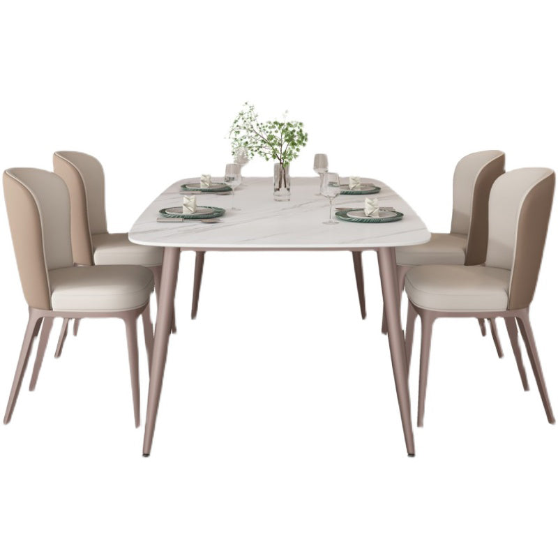 Nordic Glam Sintered Stone Dining Table Set 1/2/5/7 Pieces Dining Set for Kitchen