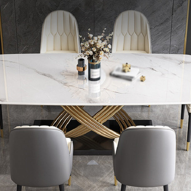 Nordic Glam Sintered Stone Dining Table Set 1/2/5/7 Pieces Dining Set for Home