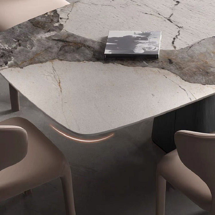 Contemporary Sintered Stone Dining Table Set 1/3/4/5/7 Pieces Dining Set for Home