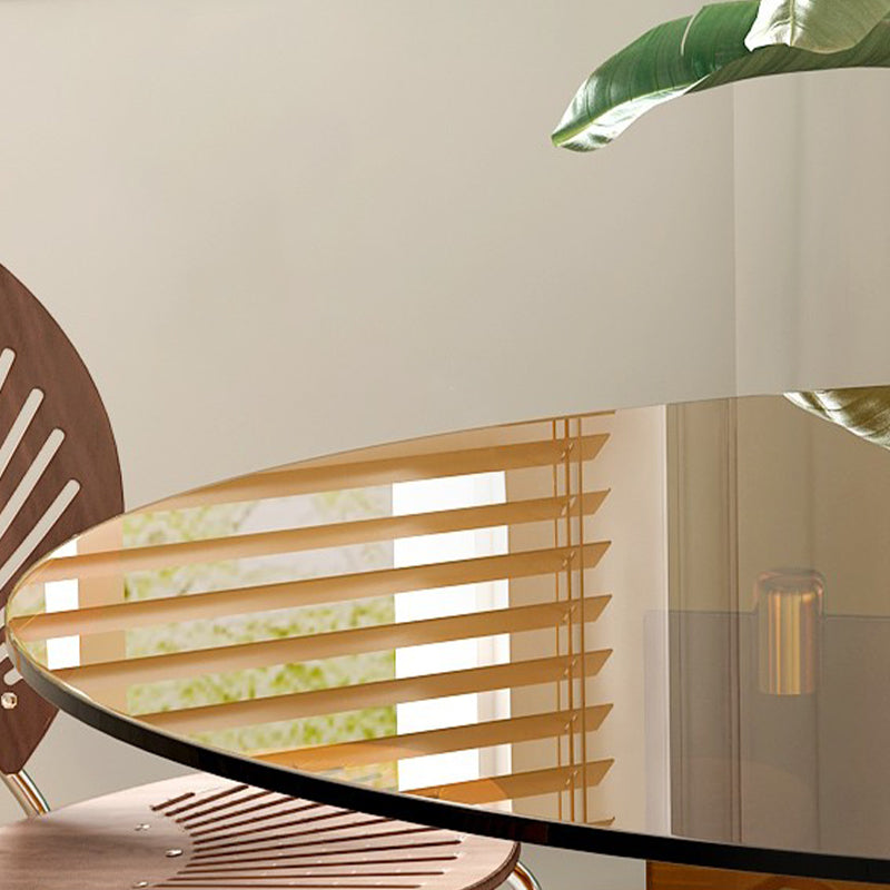 Round Glass Dining Table Modern Style Dining Table for Home Use