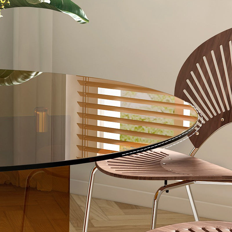 Round Glass Dining Table Modern Style Dining Table for Home Use