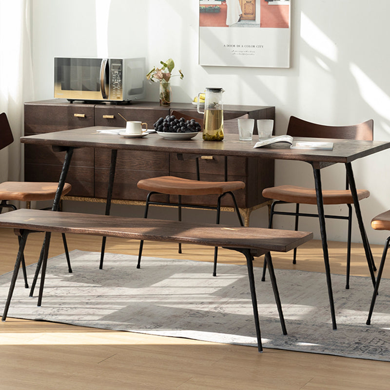 Traditional Luxury Rectangle Dining Site Table Solid Wood Furniture with 4-foot