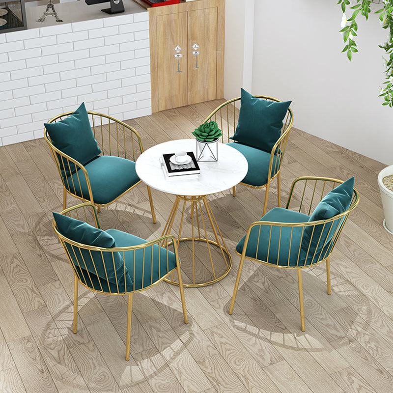 Sintered Stone Dining Table Traditional Luxury Dining Table with Gold Base