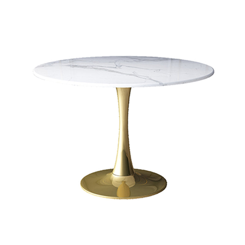 Sintered Stone Dining Table Traditional Luxury Dining Table with Gold Base
