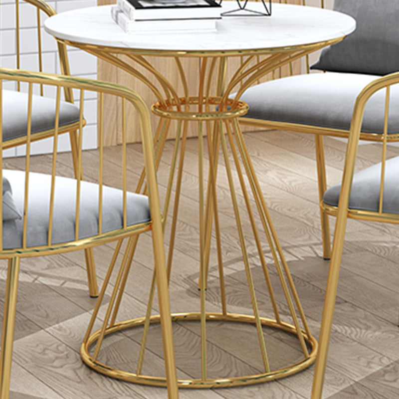 Sintered Stone Dining Table Traditional Luxury Dining Table with Gold Base