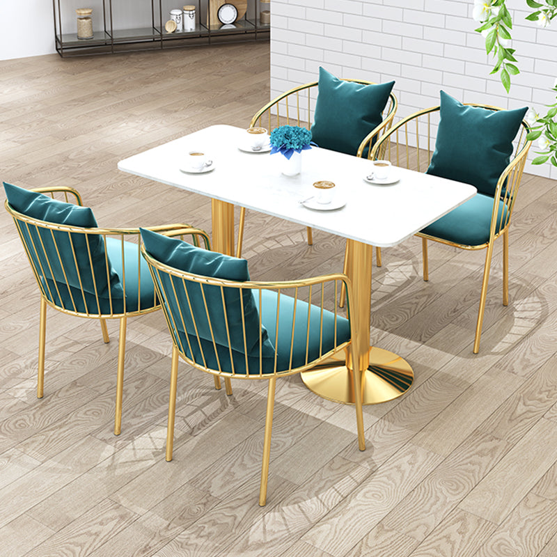 Sintered Stone Dining Table Traditional Luxury Dining Table with Gold Base