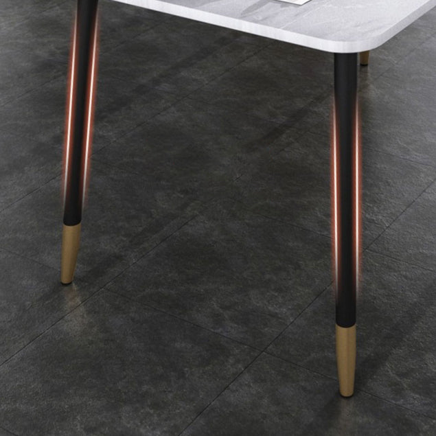 Table de salle à manger en marbre de collection de salle à manger de style industriel avec 4 pieds