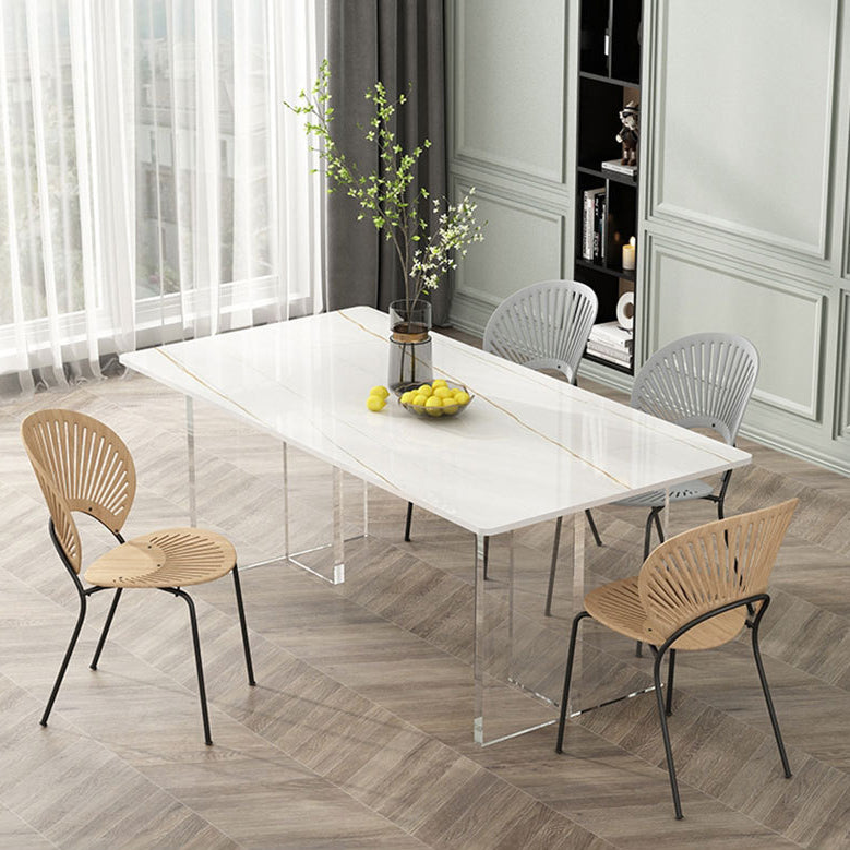 Stone Top Table Traditional Luxury Dining Table with Double Pedestal Base