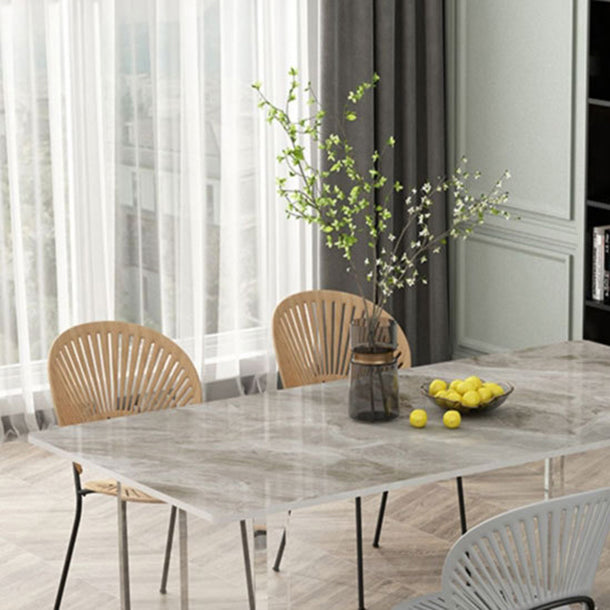 Stone Top Table Traditional Luxury Dining Table with Double Pedestal Base