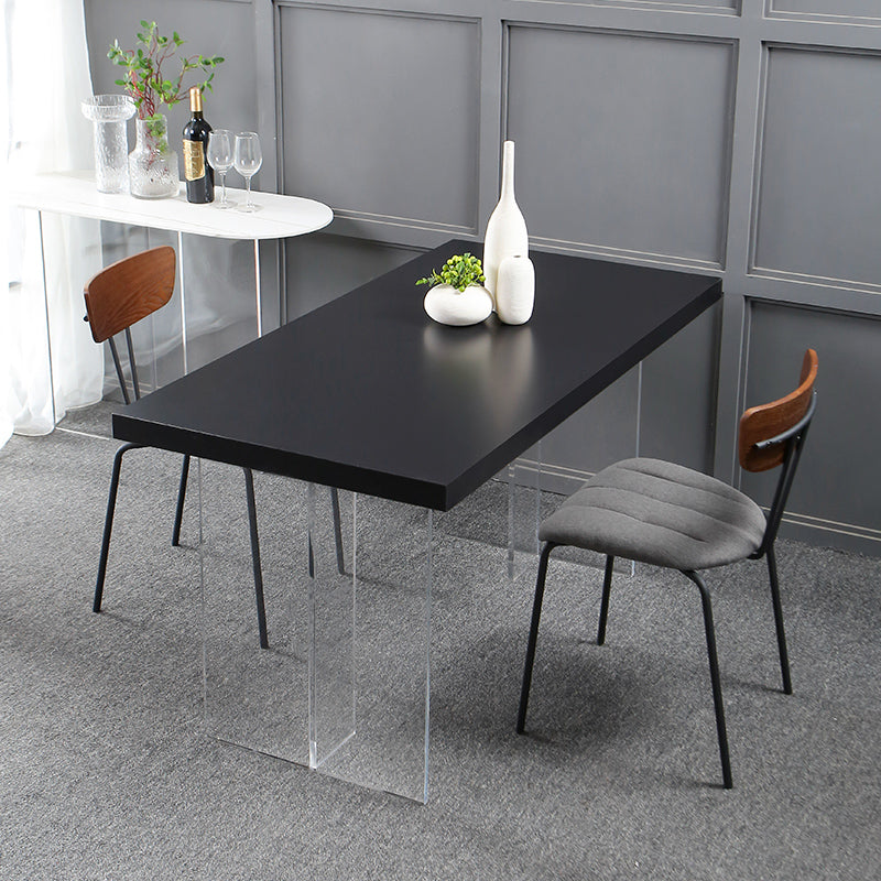 Base transparente Double guéridon moderne plateau en pierre Table de dîner cuisine maison