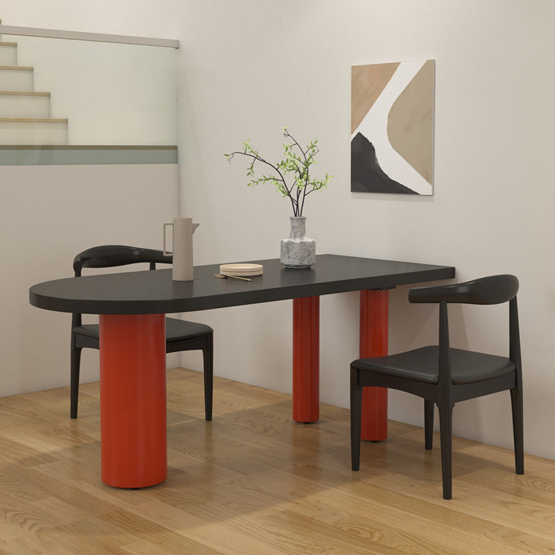 Wood Top Dining Table with 3 Legs Modern Simple Table for Restaurant