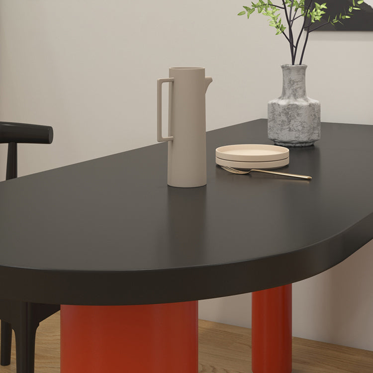 Wood Top Dining Table with 3 Legs Modern Simple Table for Restaurant