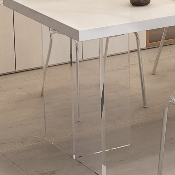 Modern Table in White for Restaurant Rectangle Table with Acrylic Base