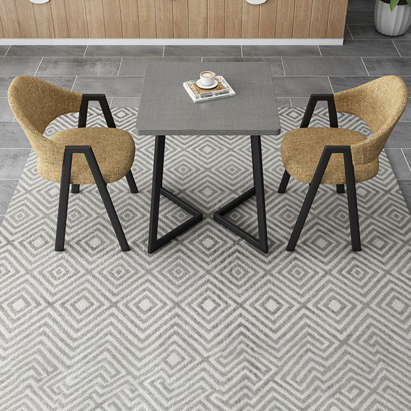 Modern Style Iron Arm Chair Open Back Dining Side Chair with Upholstered