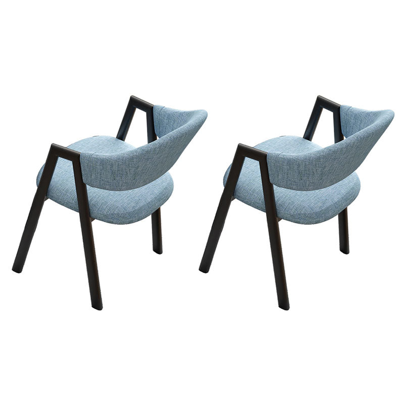 Modern Style Iron Arm Chair Open Back Dining Side Chair with Upholstered