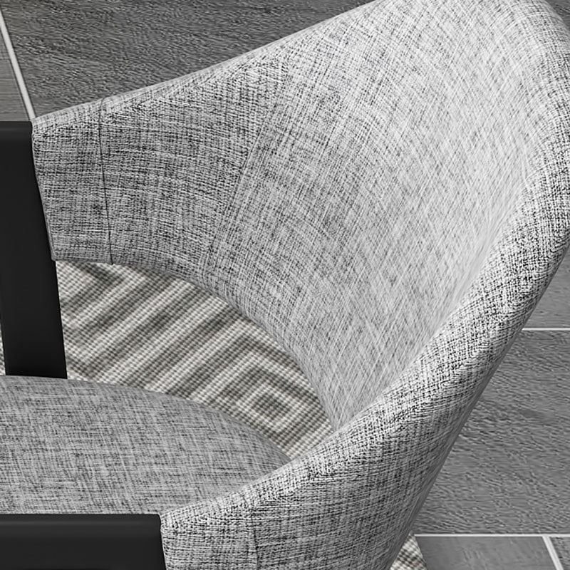 Modern Style Iron Arm Chair Open Back Dining Side Chair with Upholstered