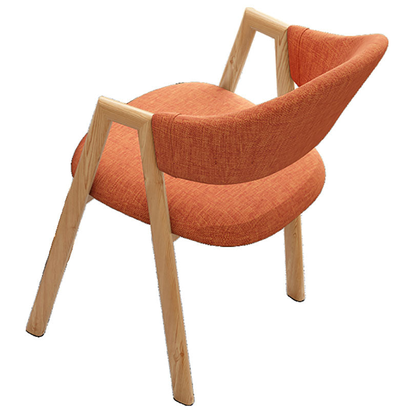 Modern Style Iron Arm Chair Open Back Dining Side Chair with Upholstered