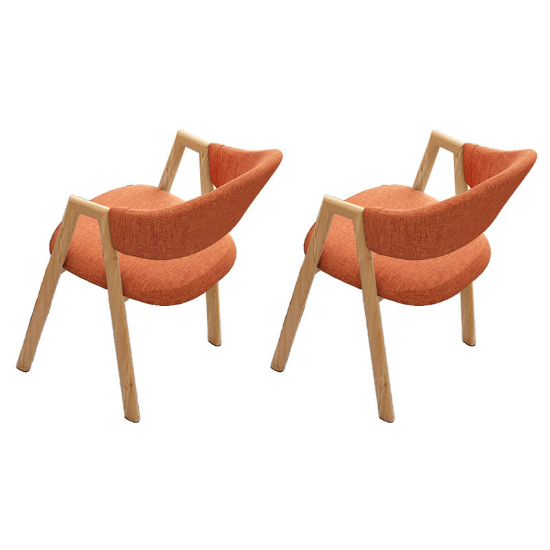 Modern Style Iron Arm Chair Open Back Dining Side Chair with Upholstered