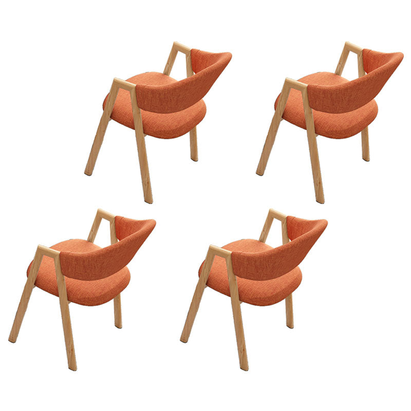 Modern Style Iron Arm Chair Open Back Dining Side Chair with Upholstered